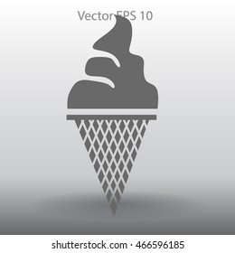 Flat ice-cream cone icon