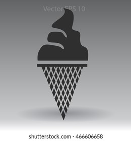 Flat ice-cream cone icon