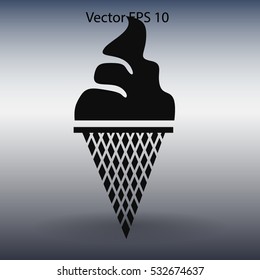 Flat ice-cream cone icon