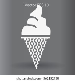 Flat ice-cream cone icon