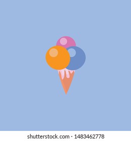 Flat icecream icon vector illustration.