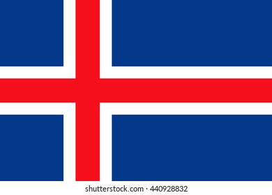 Flat Iceland flag vector background