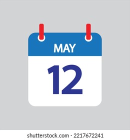 Flat icon 12th of May solated on gray background. Vector illustration.