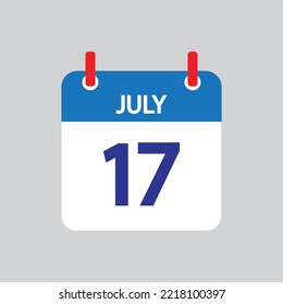 Flat icon 17th of July solated on gray background. Vector illustration.