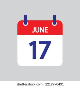 Flat icon 17th of June solated on gray background. Vector illustration.