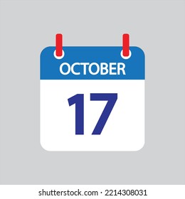 Flat icon 17th of October solated on gray background. Vector illustration.