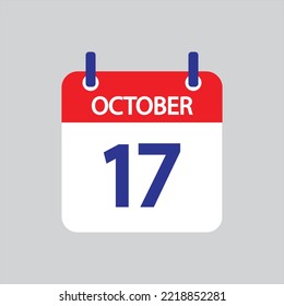 Flat icon 17th of October solated on gray background. Vector illustration.