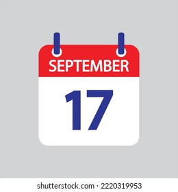 Flat icon 17th of September solated on gray background. Vector illustration.