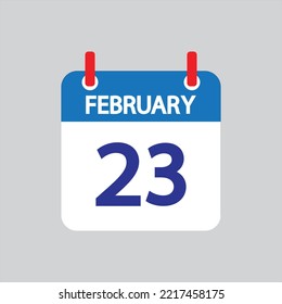 Flat icon 23th of February solated on gray background. Vector illustration.