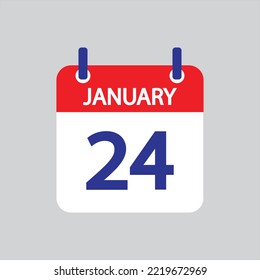 Flat icon 24th of January solated on gray background. Vector illustration.