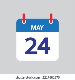 Flat icon 24th of May solated on gray background. Vector illustration.