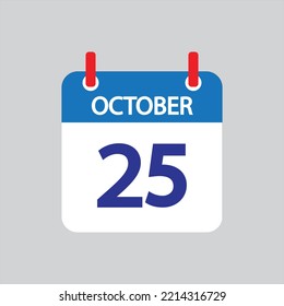 Flat icon 25th of October solated on gray background. Vector illustration.