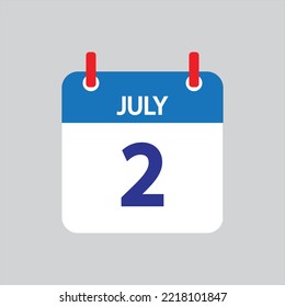 Flat icon 2th of July solated on gray background. Vector illustration.