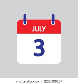 Flat icon 3th of July solated on gray background. Vector illustration.
