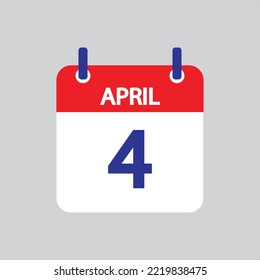 Flat icon 4th of April solated on gray background. Vector illustration.
