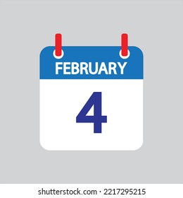 Flat icon 4th of February solated on gray background. Vector illustration.