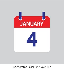 Flat icon 4th of January solated on gray background. Vector illustration.