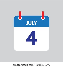 Flat icon 4th of July solated on gray background. Vector illustration.