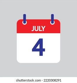 Flat icon 4th of July solated on gray background. Vector illustration.