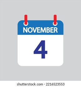 Flat icon 4th of November solated on gray background. Vector illustration.