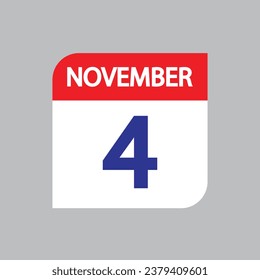 Flat icon 4th of November solated on gray background. Vector illustration.