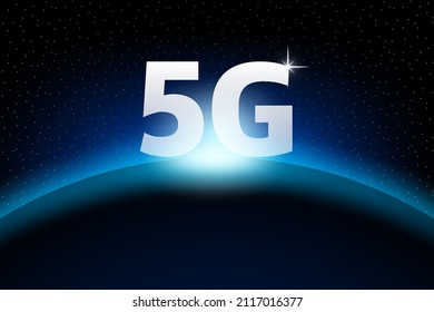 Flat icon with 5g for web design. Modern technologies. Vector illustration