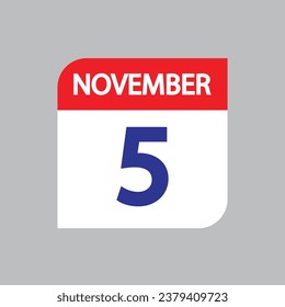 Flat icon 5th of November solated on gray background. Vector illustration.