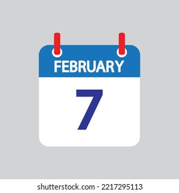 Flat icon 7th of February solated on gray background. Vector illustration.
