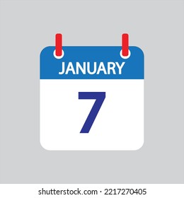 Flat icon 7th of January solated on gray background. Vector illustration.