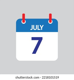 Icono plano 7 de julio soleado sobre fondo gris. Ilustración vectorial.