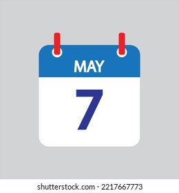 Flat icon 7th of May solated on gray background. Vector illustration.