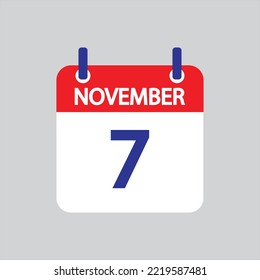 Flat icon 7th of November solated on gray background. Vector illustration.