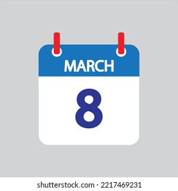 Flat icon 8th of March solated on gray background. Vector illustration.