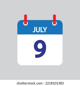 Flat icon 9th of July solated on gray background. Vector illustration.