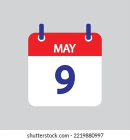 Flat icon 9th of May solated on gray background. Vector illustration.