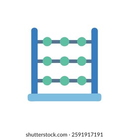 Flat icon of an abacus designed for children's education.