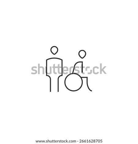 Flat Icon- Accessible men restroom vector icon