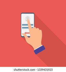 Flat icon of account login 