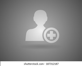 Flat icon of add friend