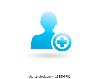 Flat icon of add friend