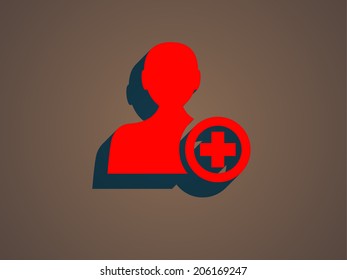 Flat icon of add friend