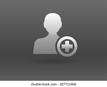 Flat icon of add friend