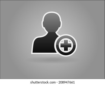 Icono plano de añadir amigo