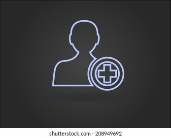 Icono plano de añadir amigo