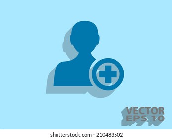 Flat icon of add friend