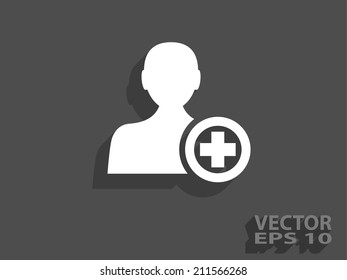 Flat icon of add friend