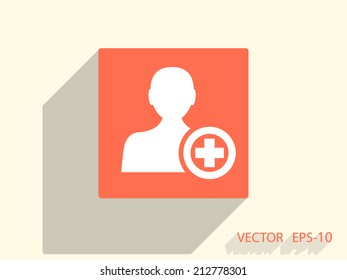 Flat icon of add friend