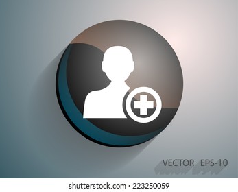 Flat icon of add friend