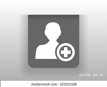 Flat icon of add friend