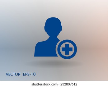 Flat icon of add friend